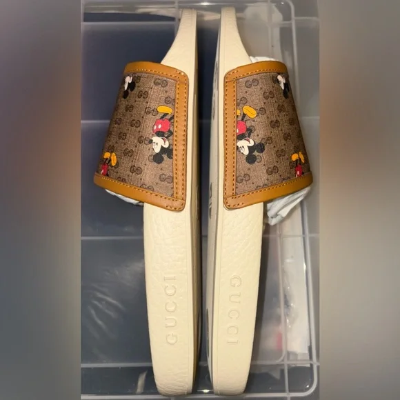 GUCCI DISNEY x MICKEY MOUSE SIGNATURE GG SANDALS SLIDES SZ 9 MEN SZ 11 US 41 IT - Picture 7 of 15